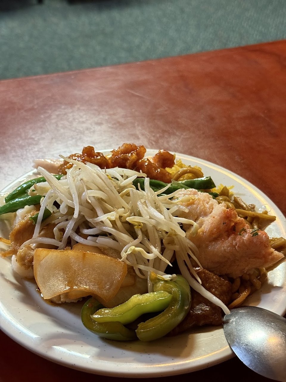 Printed buffet menu with chef's special section